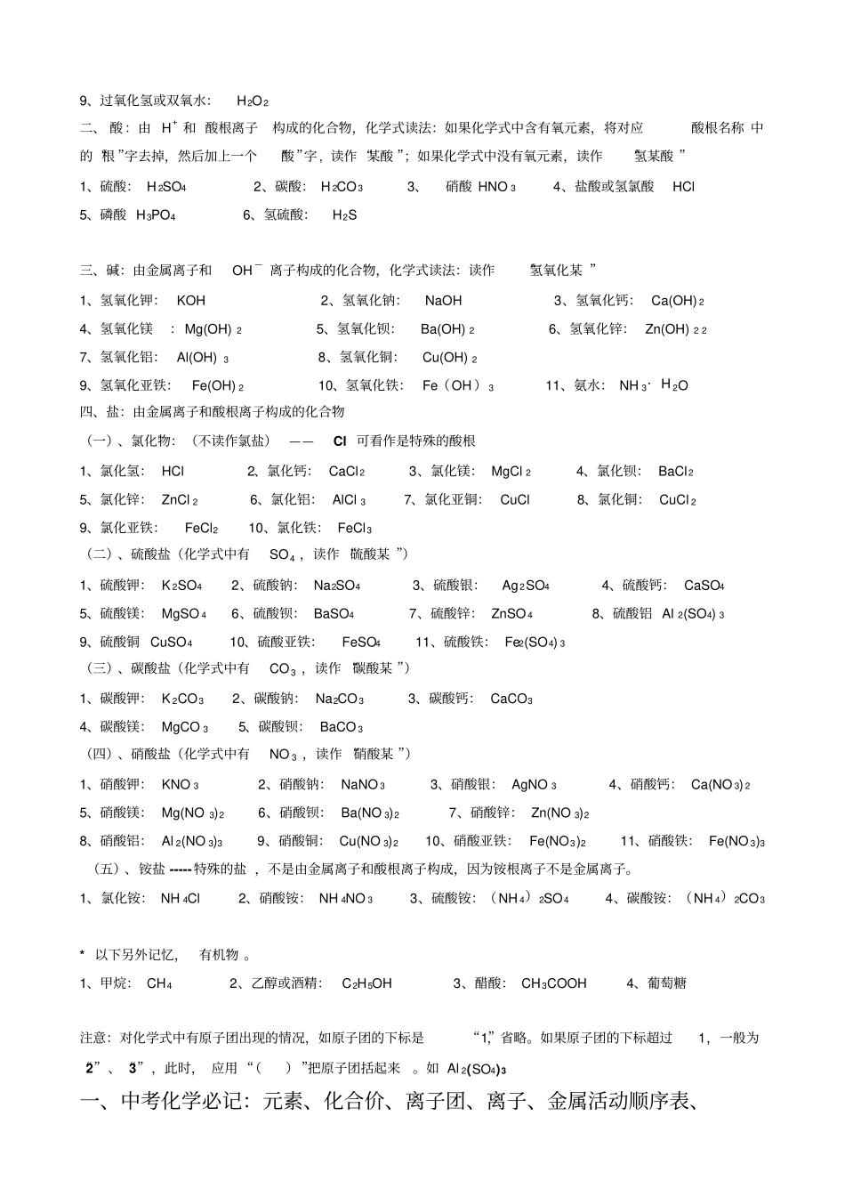 物质的化学式书写及读法专题指导_第2页
