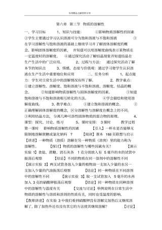 物质的溶解性