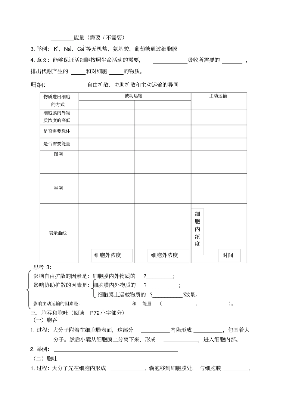 物质跨膜运输的方式导学案_第2页