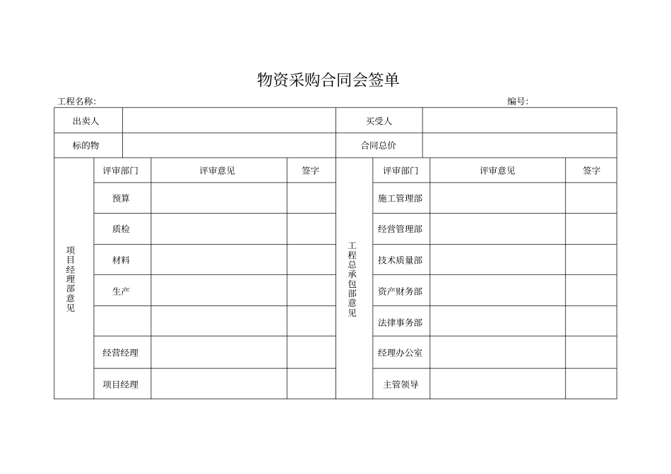 物资采购合同会签单_第1页