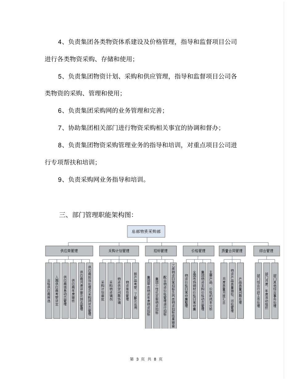 物资采购部管理职能及工作职责_第3页