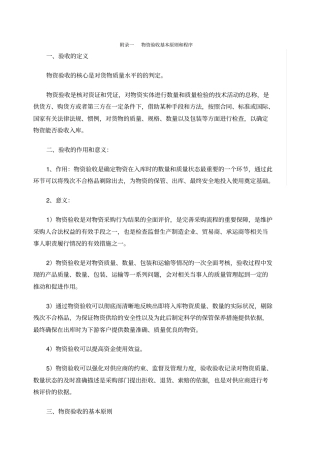 物资验收基本原则和程序