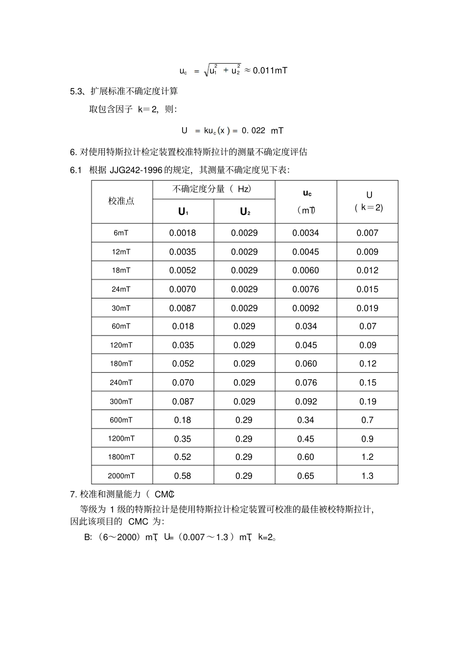 特斯拉计测量不确定度的评价_第3页