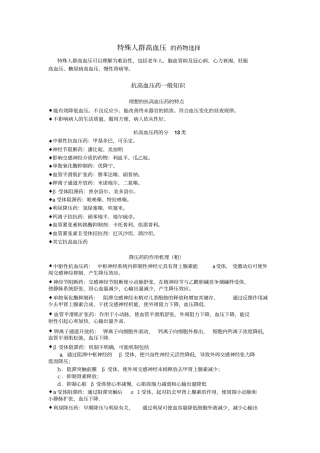 特殊人群高血压药物选择