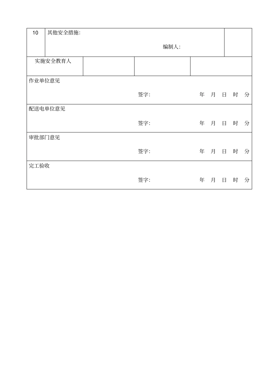 特殊危险作业之临时用安全作业证标准格式据GB30872014_第2页
