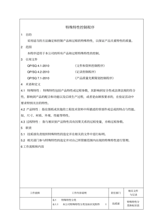 特殊特性控制程序