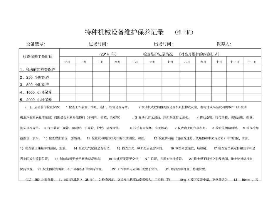 特种机械设备保养记录台帐_第3页