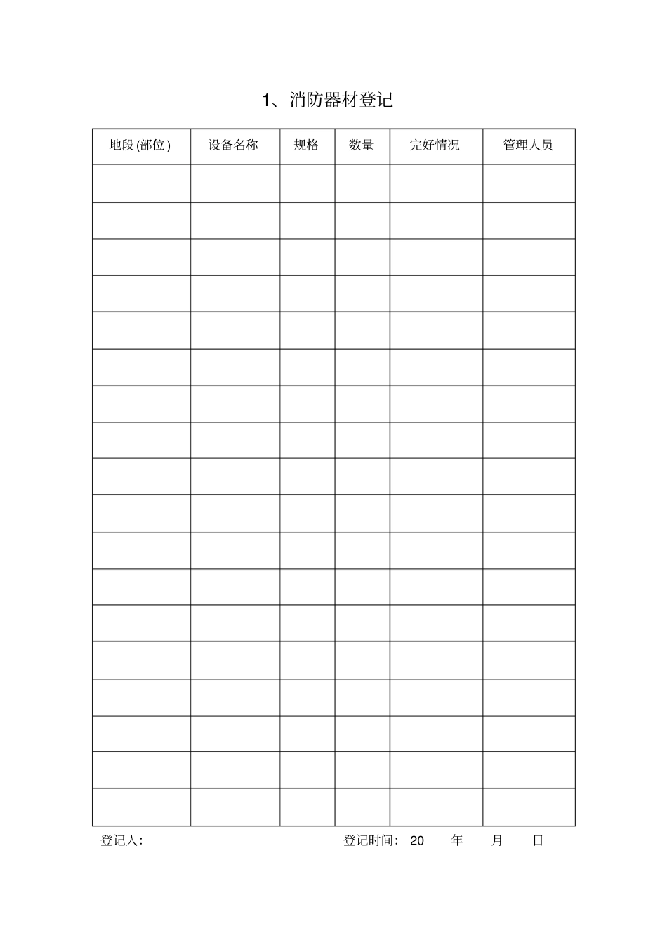特种设备与消防设施台帐_第1页