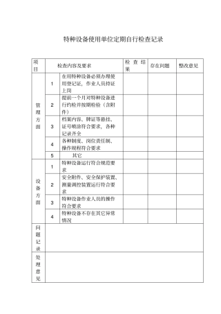特种设备定期检查记录表
