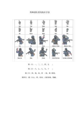 特种部队常用战术手语