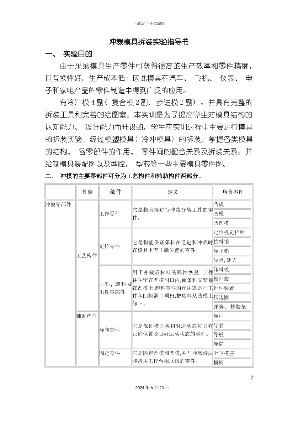 冲裁模具拆装实验指导书_第2页