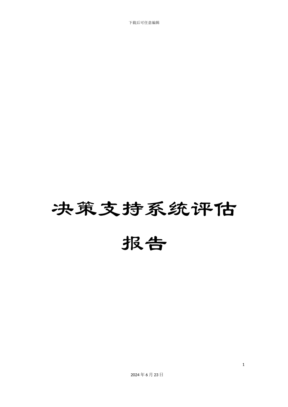 决策支持系统评估报告_第1页