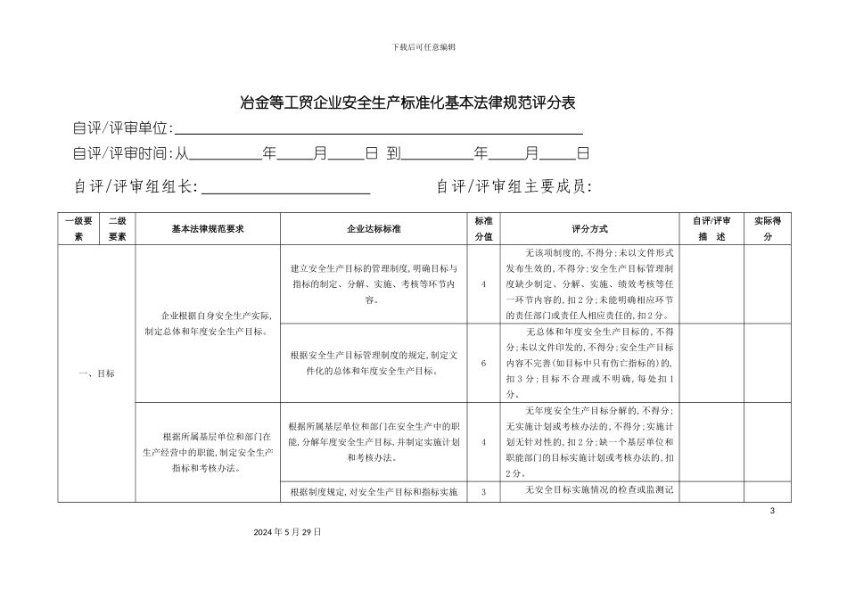 冶金等工贸企业安全生产标准化基本规范评分表_第3页