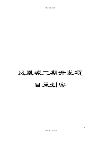 凤凰城二期开发项目策划案