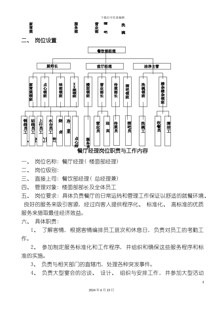 凯盛餐饮部管理手册_第3页