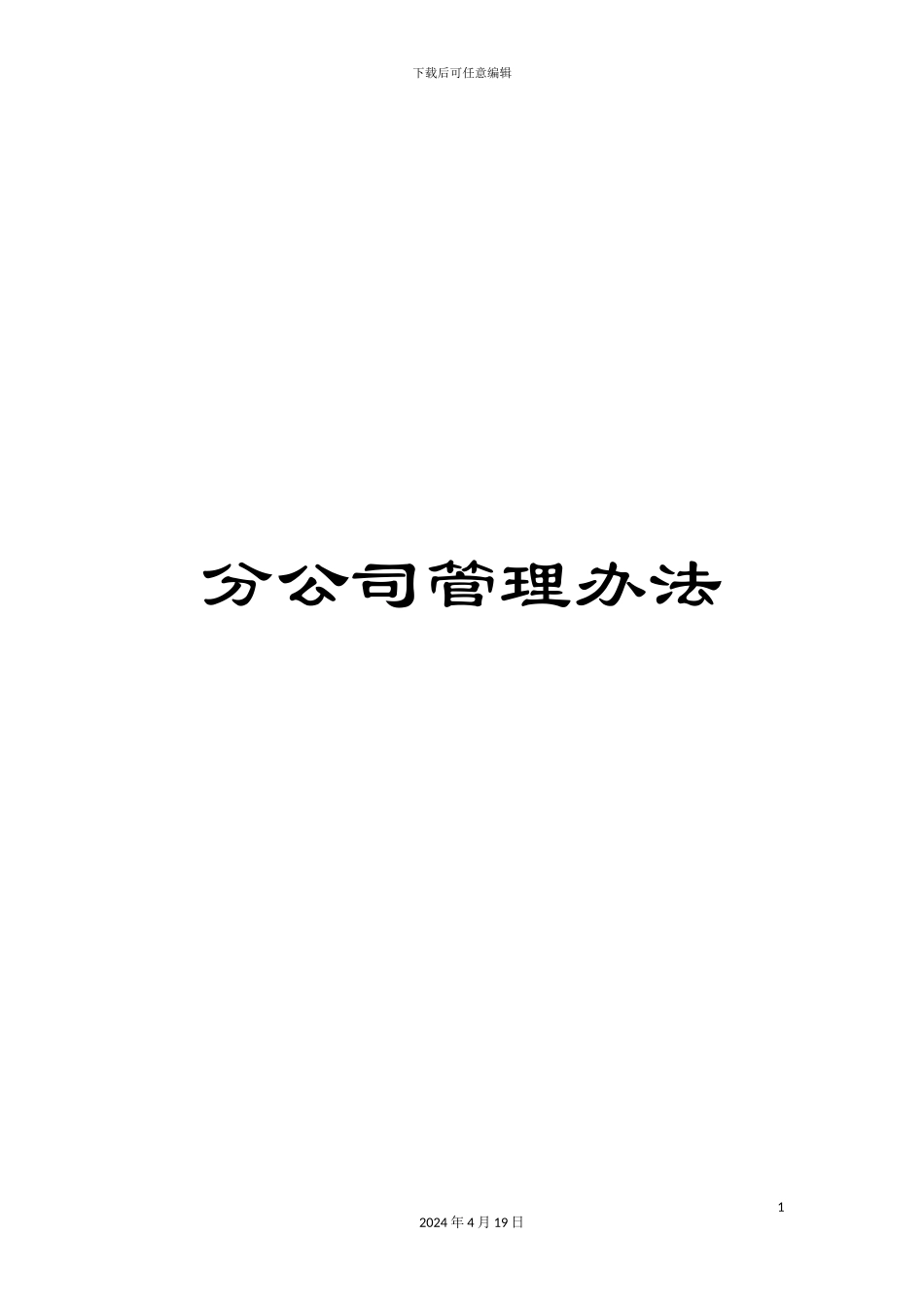 分公司管理办法_第1页