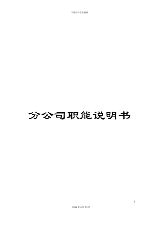 分公司职能说明书