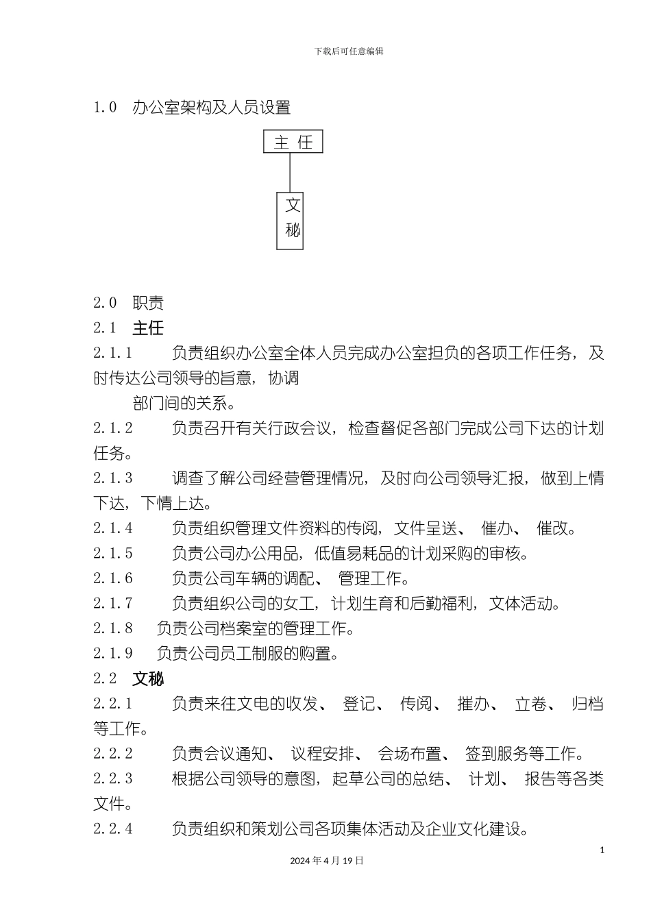 办公室架构和岗位职责_第2页