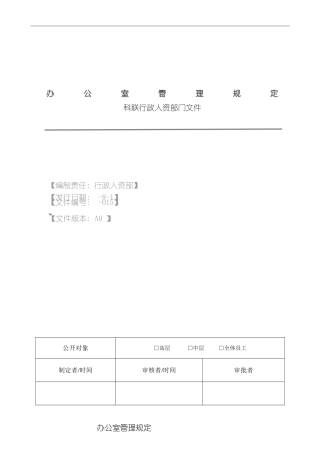 办公室管理规定模板