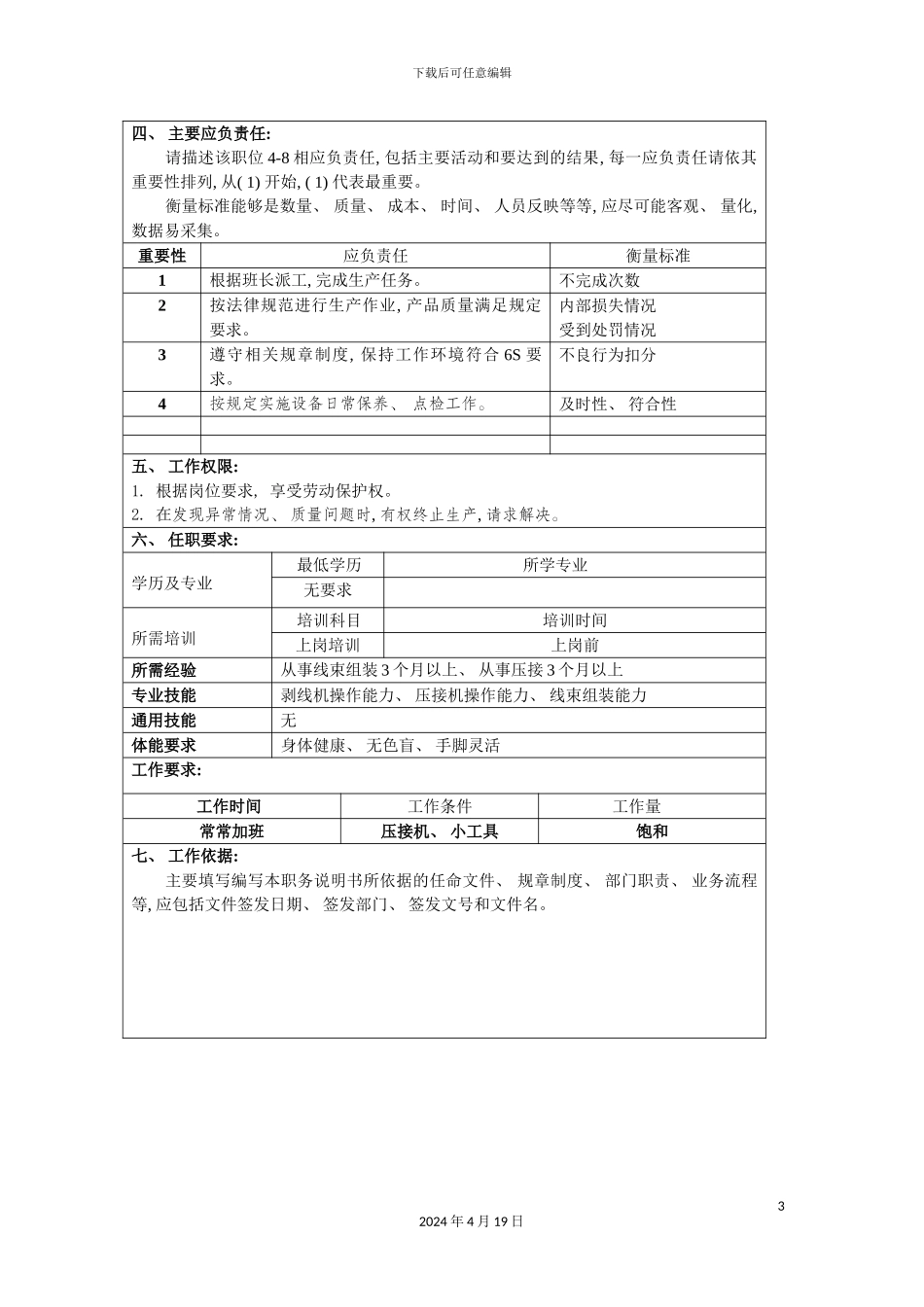 包接工岗位说明书_第3页