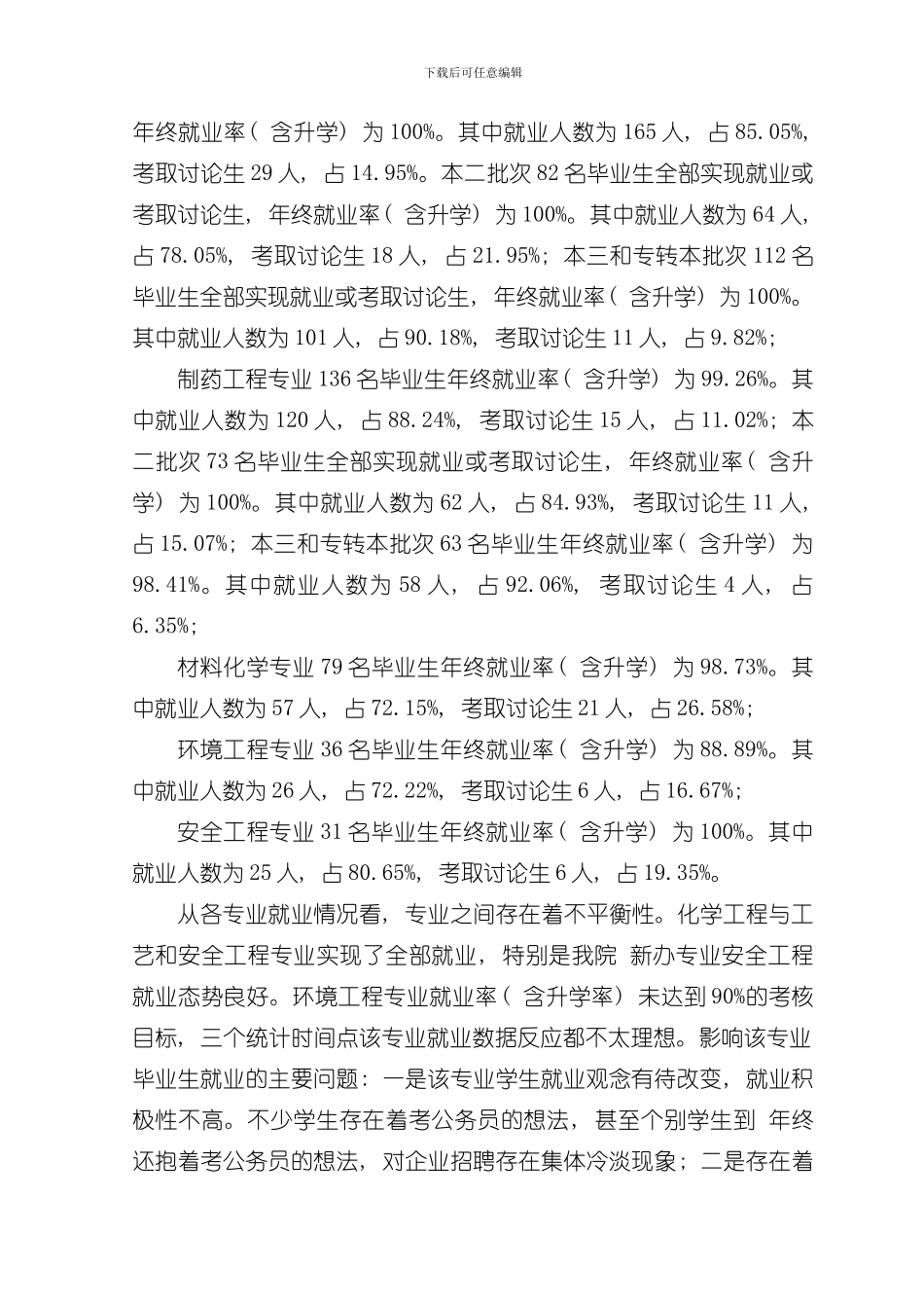 化学工程学院届毕业生就业数据分析模板_第3页
