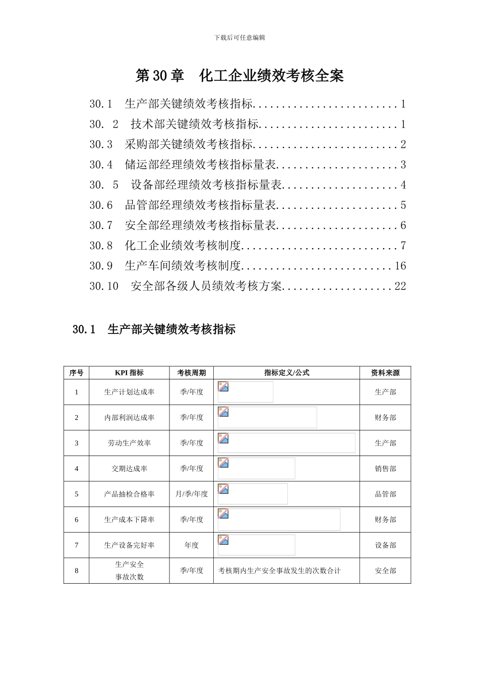 化工企业绩效考核全案样稿_第1页