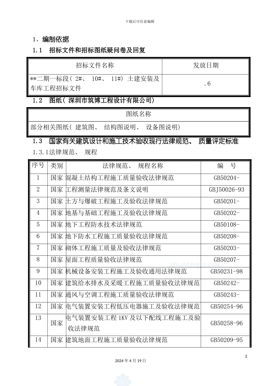 北京小高层住宅小区施工组织设计剪力墙创长城杯_第2页