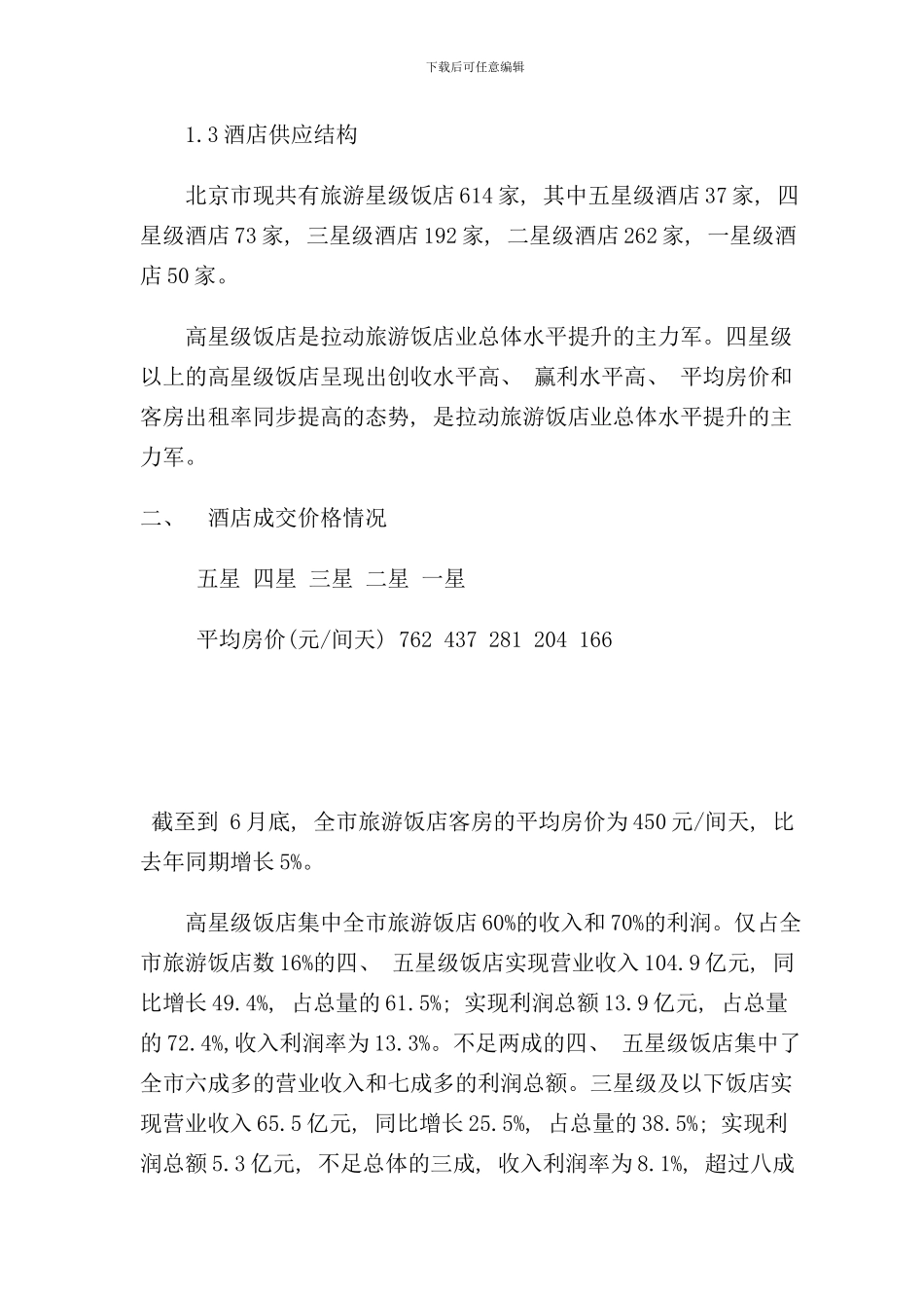 北京星级酒店供应发展市场调查_第2页