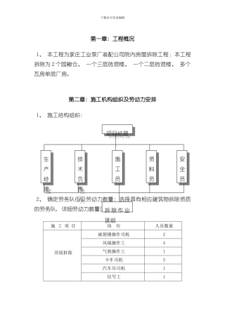 北京某砖混结构办公楼拆除施工方案样本