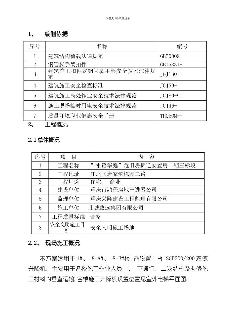 升降机卸料平台及防护门方案最新样本_第1页