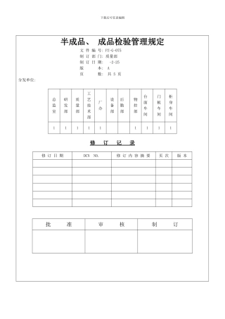半成品成品检验管理规定模板