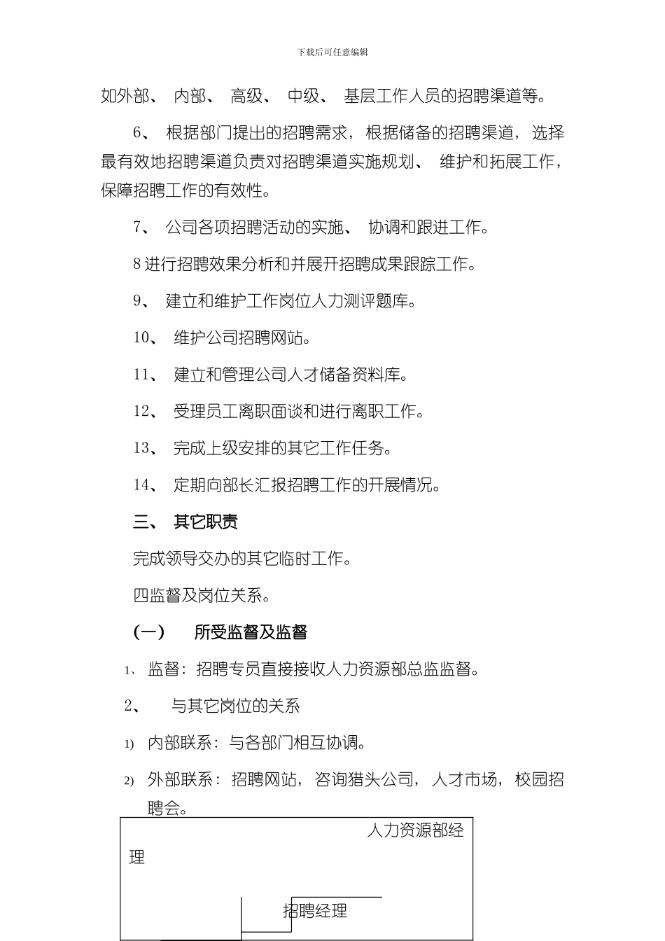 华为公司招聘专员工作说明书样本_第2页