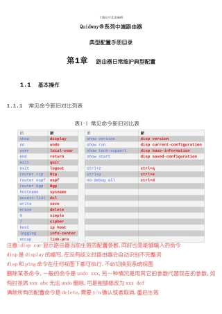 华为系列中端路由器典型配置手册样本