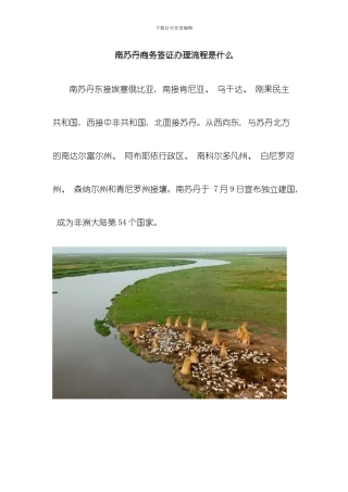 南苏丹商务签证办理流程是什么模板