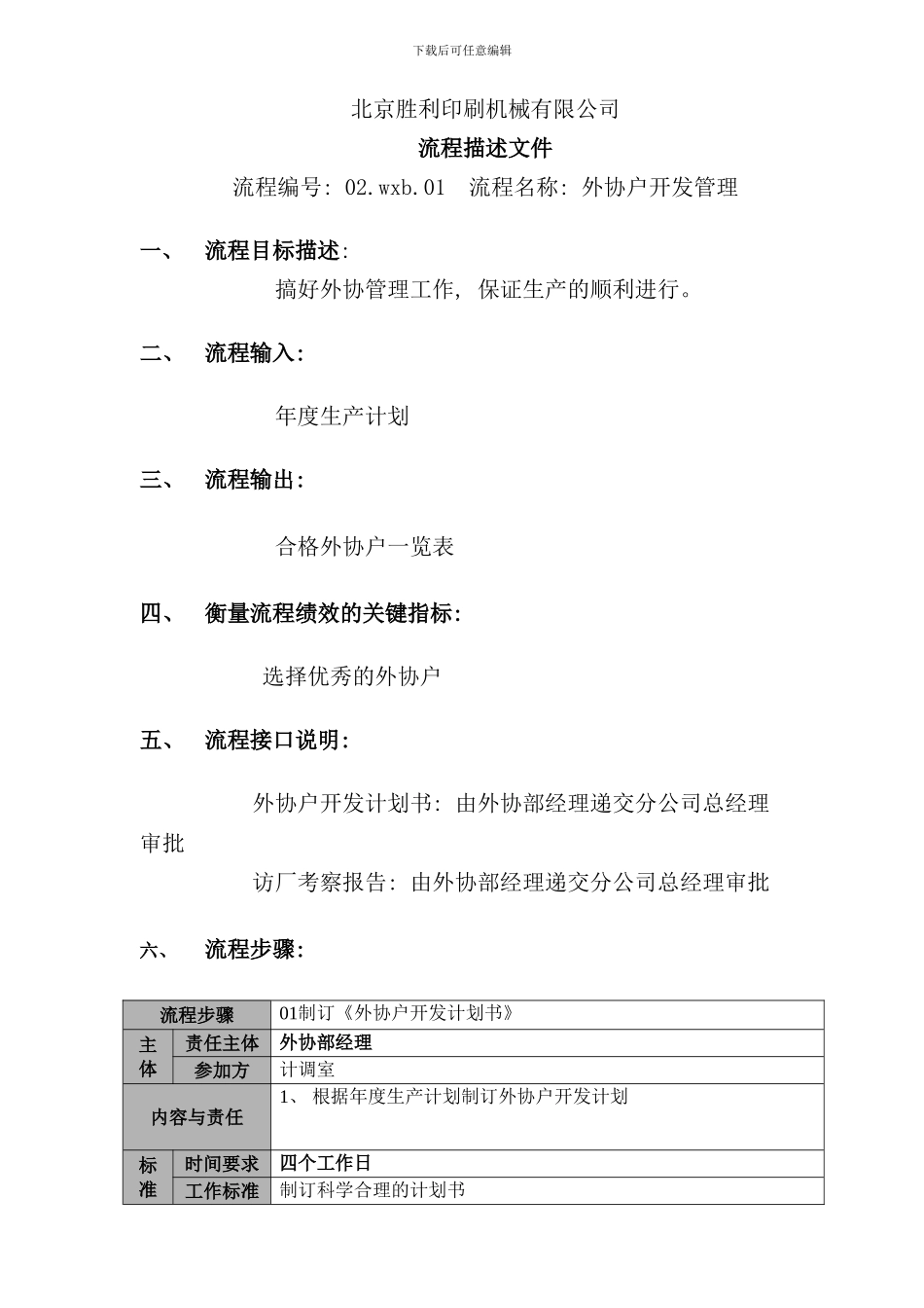 印刷机械有限公司流程描述文件_第1页