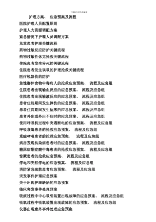 危重患者质量关键流程