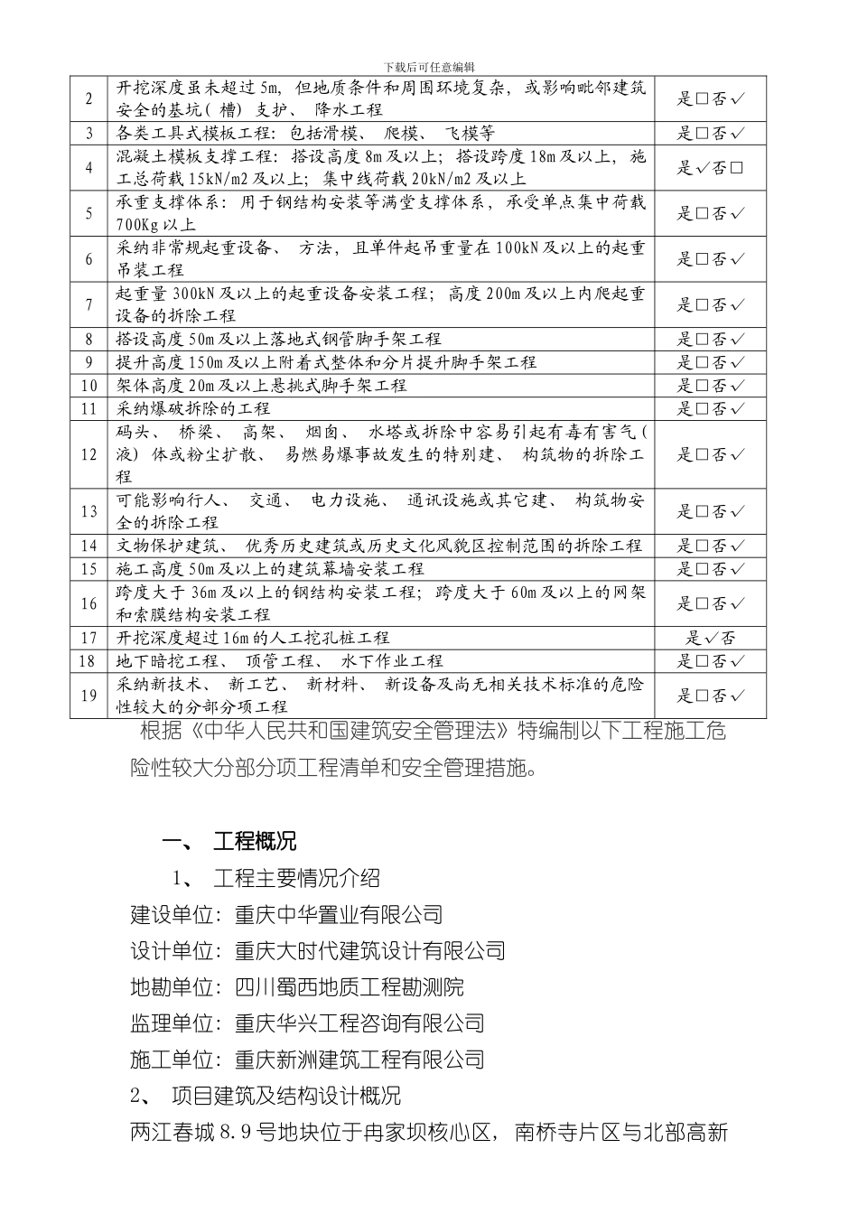 危险性较大分部分项工程清单及安全措施样本_第3页