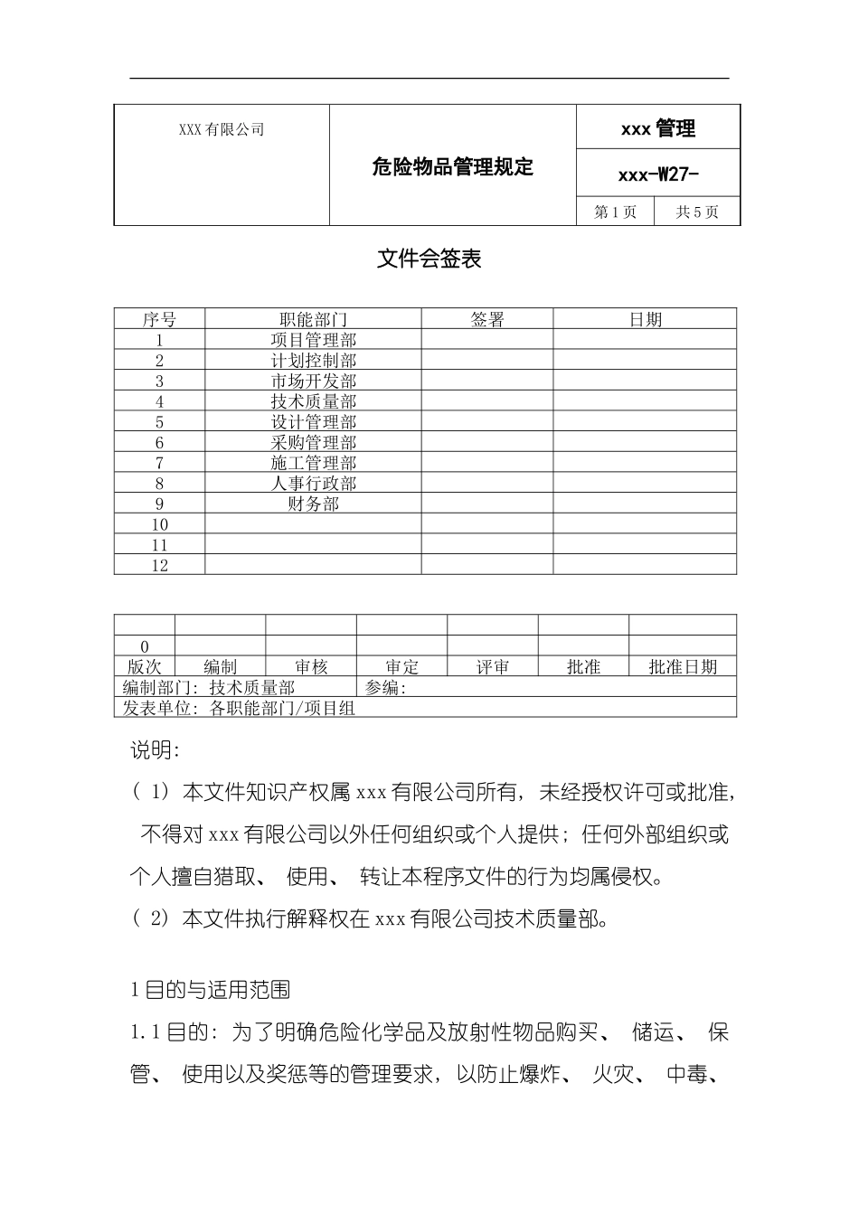 危险物品管理规定模板_第1页