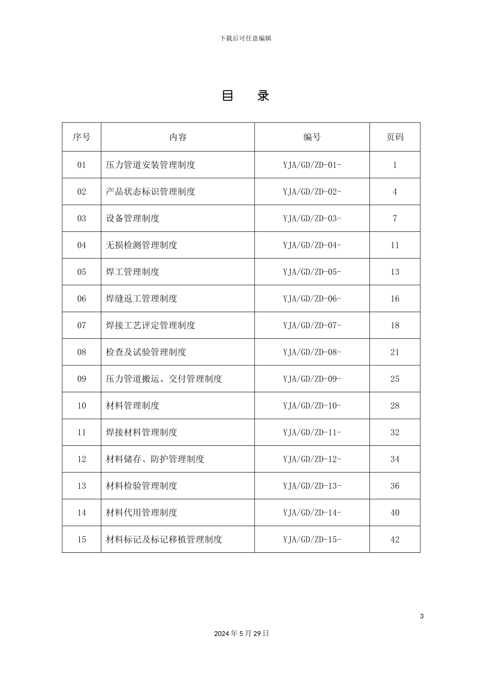 压力管道安装管理制度范本_第3页