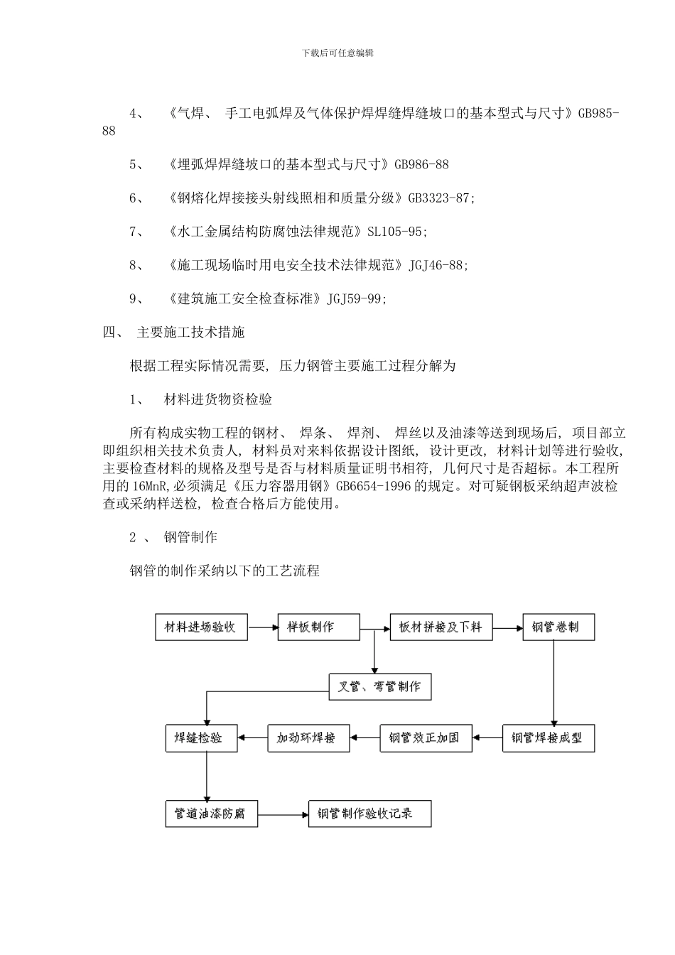 压力钢管安装施工方案MicrosoftWord文档范本样本_第2页