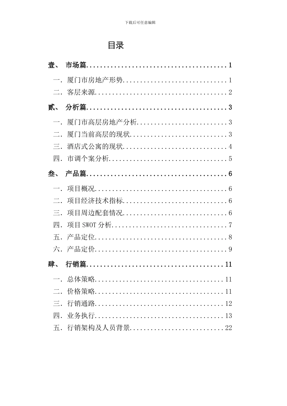 厦门酒店公寓项目_第1页