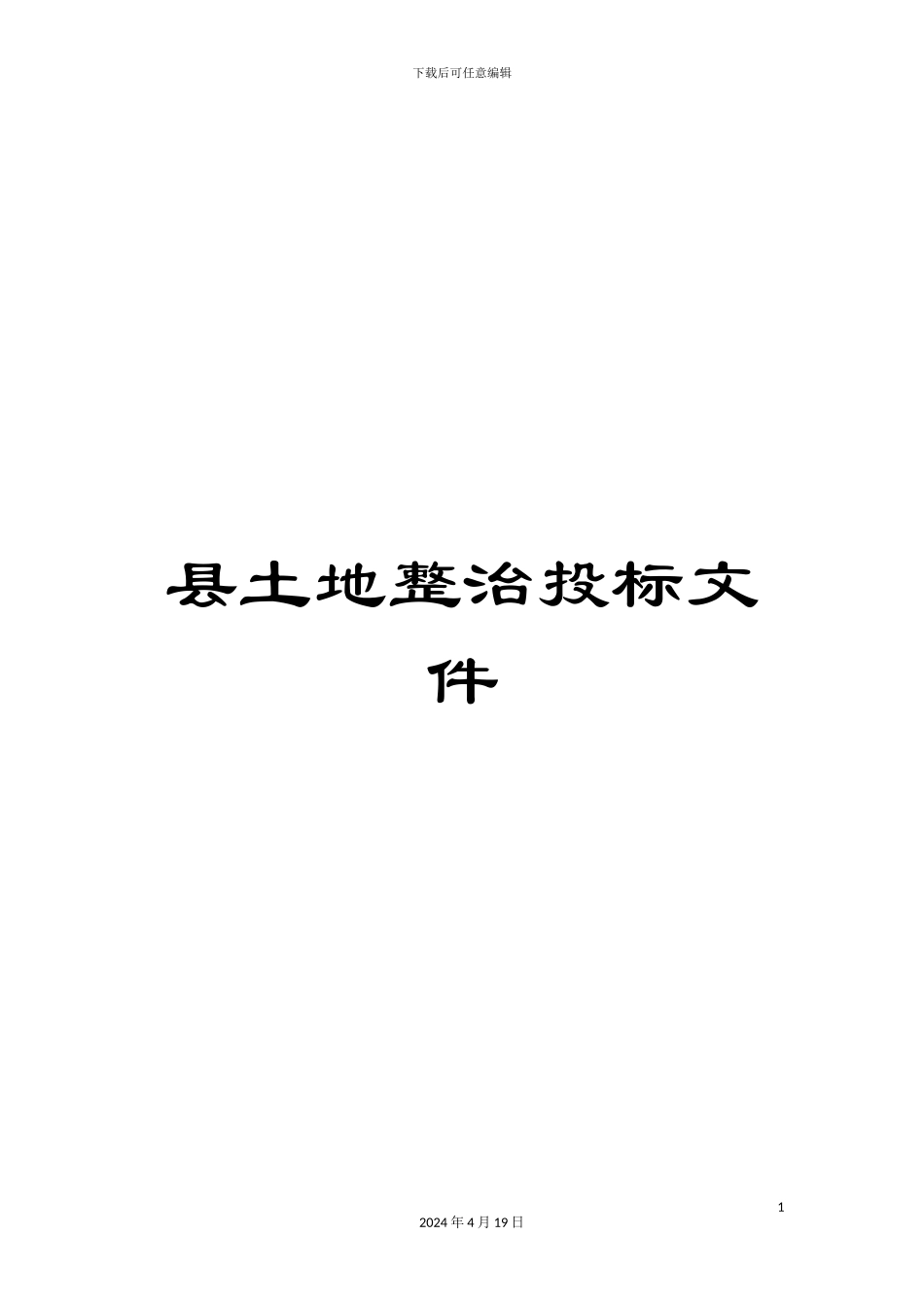 县土地整治投标文件_第1页