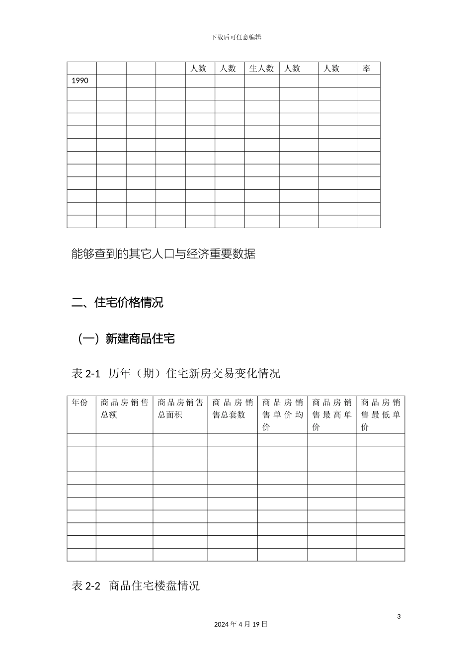 县市房地产市场分析研究报告模板_第3页