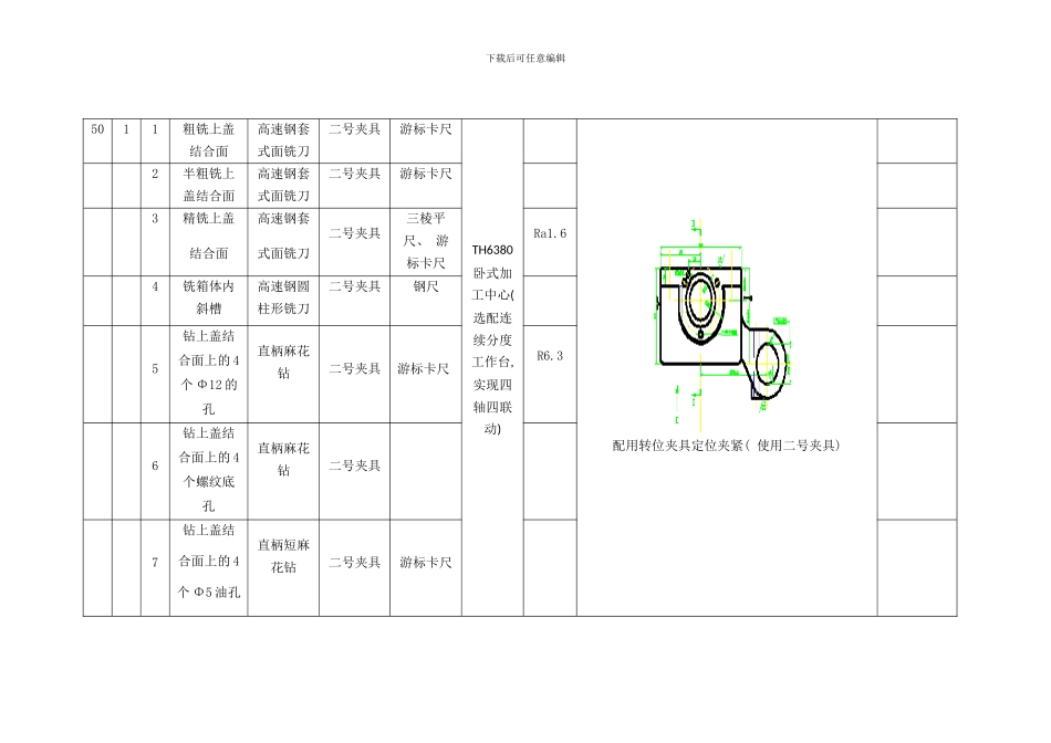 反向齿轮器箱体零件加工工艺流程卡片_第2页