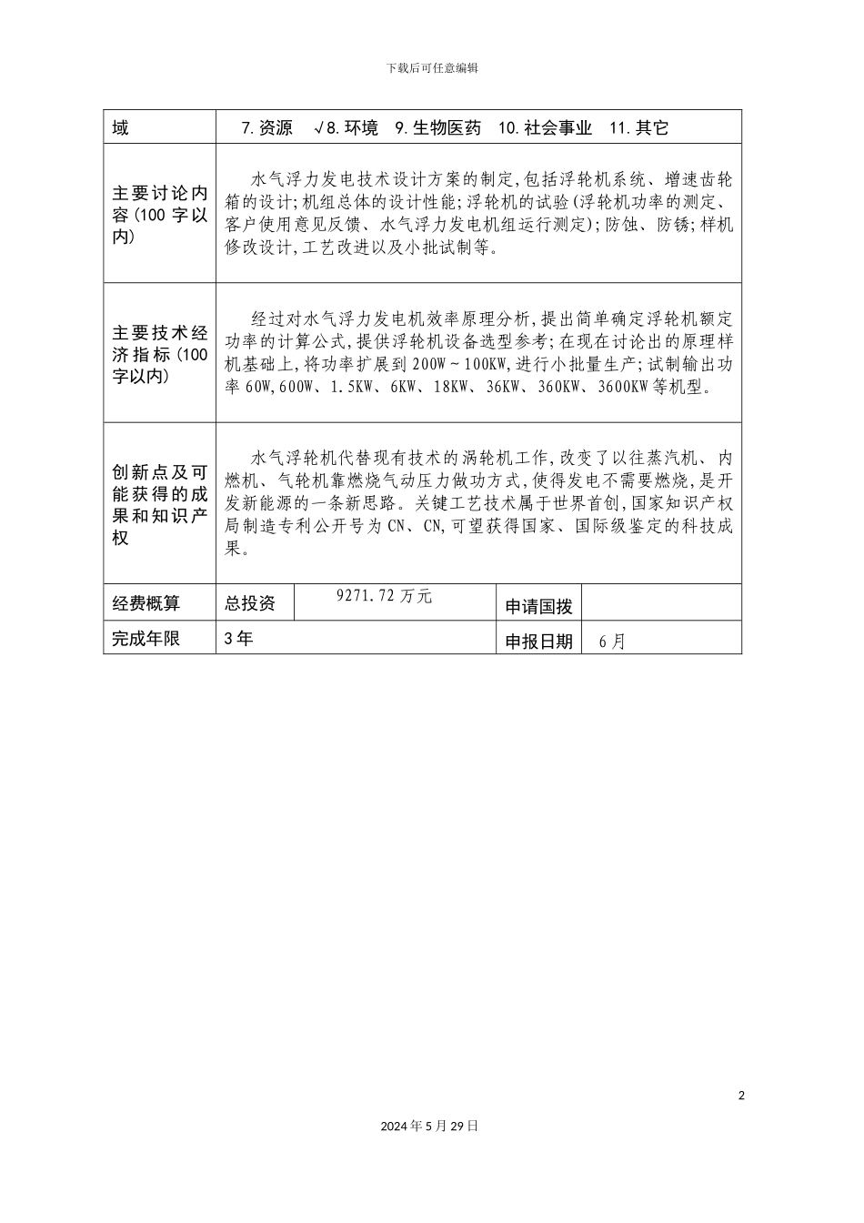 发电技术开发项目可行性研究报告书_第3页