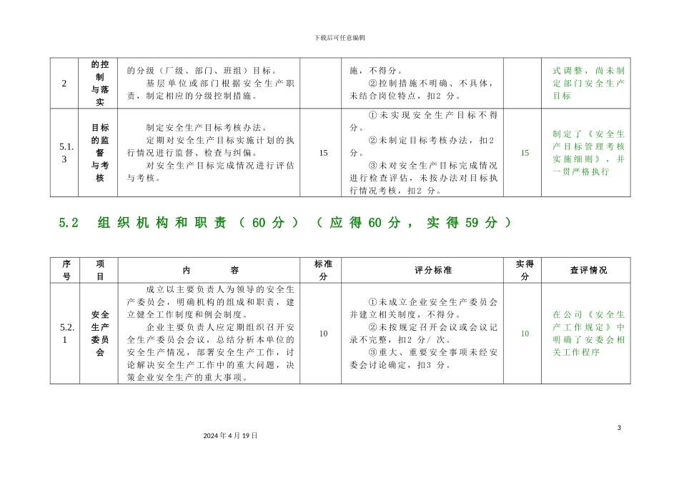 发电有限责任公司安全生产标准化专业查评情况表_第3页