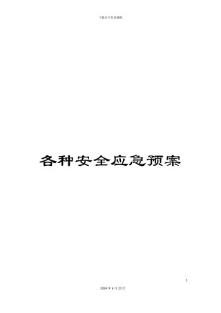 各种安全应急预案