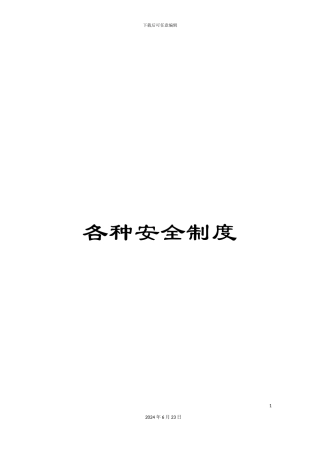 各种安全制度