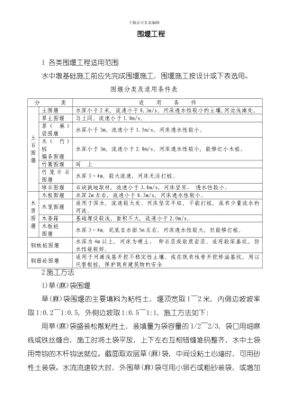 各类围堰工程简介模板