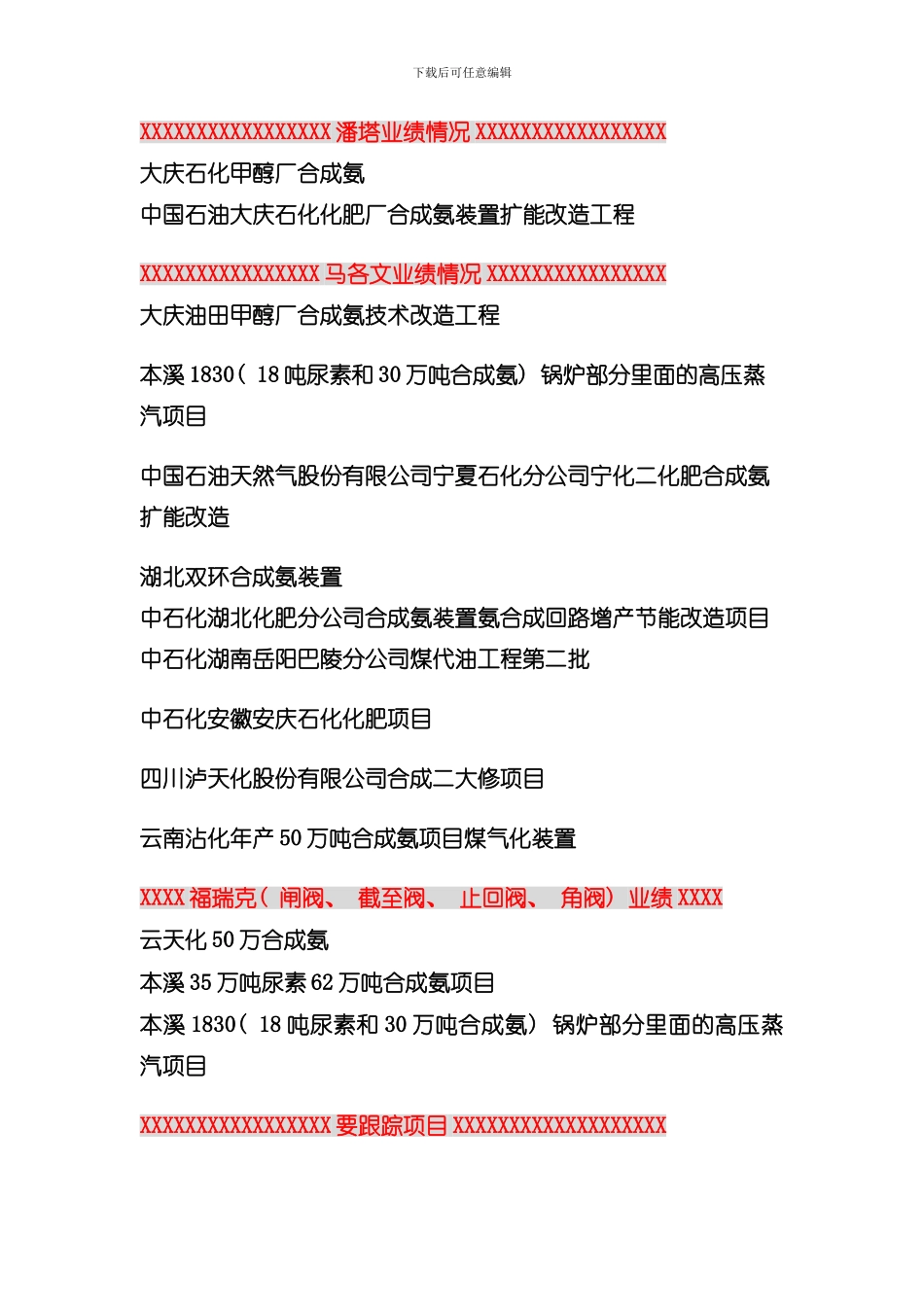 合成氨工艺和项目模板_第1页